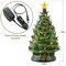 Casafield Hand Painted Ceramic Christmas Tree, 24-Inch Pre-Lit Tree with 148 Multi Color Lights and 2 Star Toppers